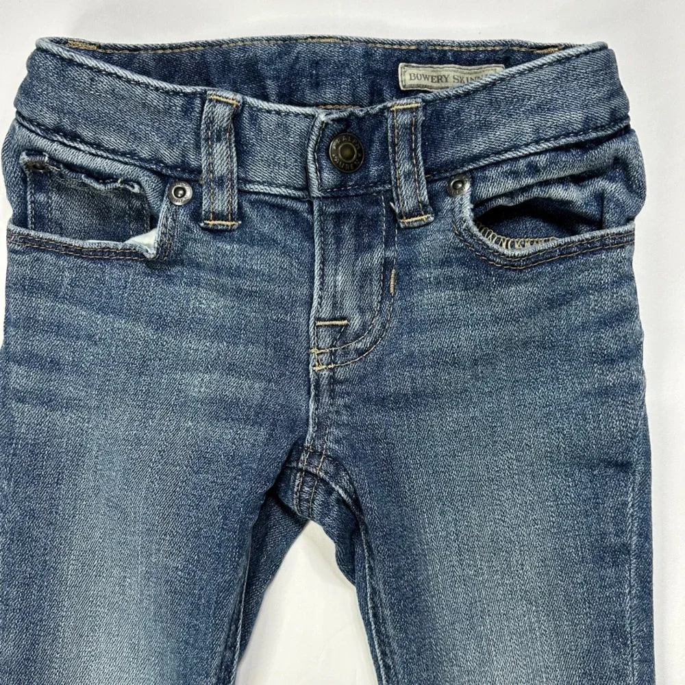 Ralph Lauren Bowery Skinny Jeans Kids 2/2T Denim Blue‎ Cotton Blend EUC Preppy